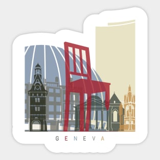 Geneva skyline poster Sticker